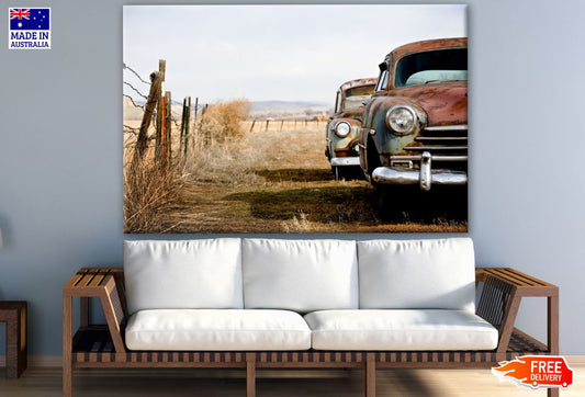 Vintage Cars Abandoned & Rusting Away in Rural Wyoming Print 100% Australian Made