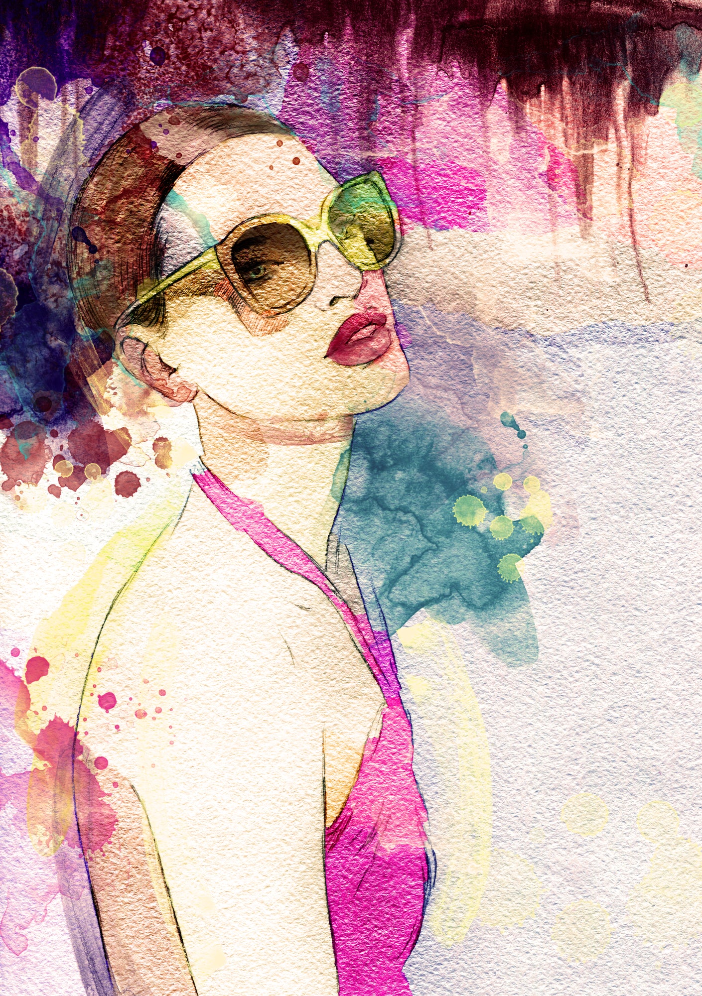 Fashion Girl Watercolor Painting Print 100% Australian Made