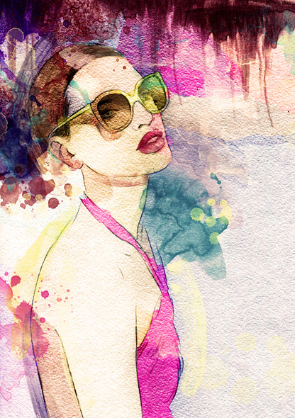 Fashion Girl Watercolor Painting Print 100% Australian Made