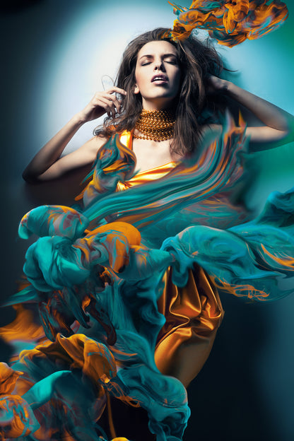 Fashion Girl with Abstract Design Photograph Print 100% Australian Made