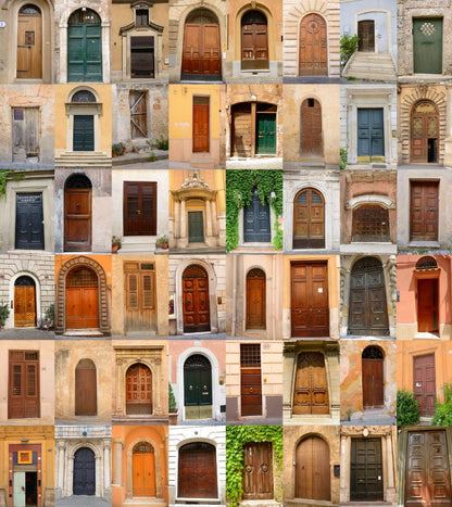 Square Canvas House Doors View High Quality Print 100% Australian Made