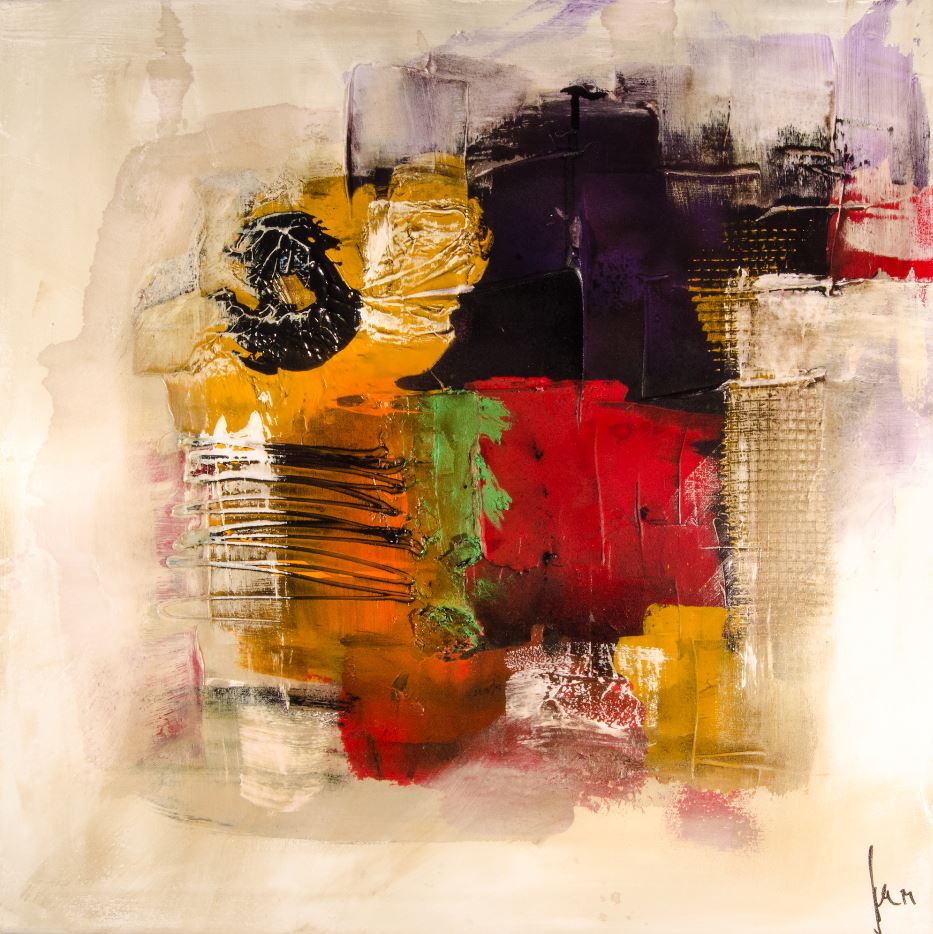 Square Canvas Colorful Abstract Watercolor Painting High Quality Print 100% Australian Made