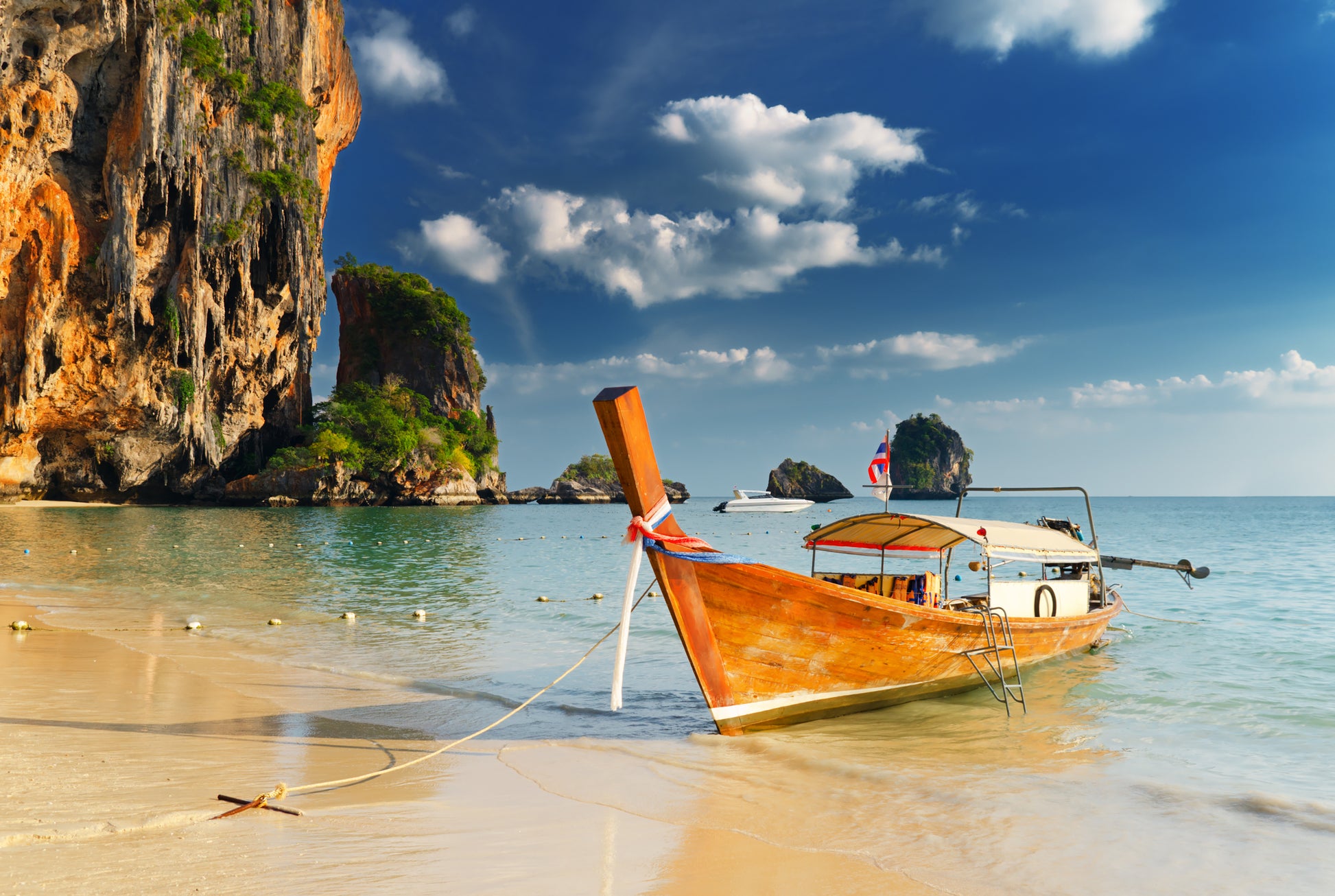 Thai Traditional Boats on Railay Beach, Krabi Print 100% Australian Made