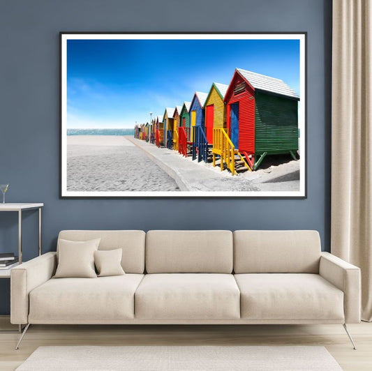 Colorful Beach Huts Photograph Home Decor Premium Quality Poster Print Choose Your Sizes