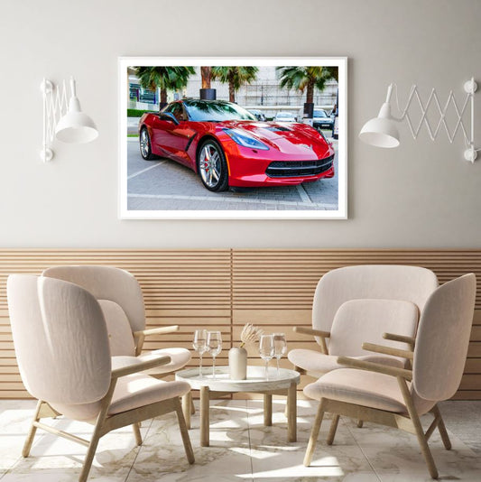 Red Supercar Closeup Photograph Home Decor Premium Quality Poster Print Choose Your Sizes