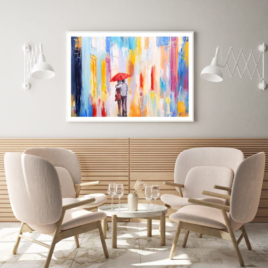 Couple & Abstract Lines Painting Home Decor Premium Quality Poster Print Choose Your Sizes