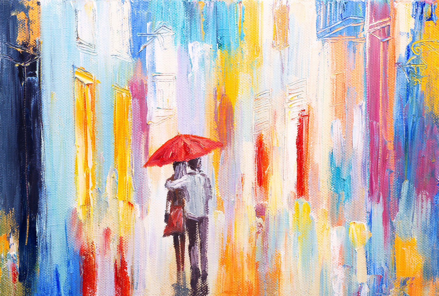 Couple & Abstract Lines Painting Home Decor Premium Quality Poster Print Choose Your Sizes