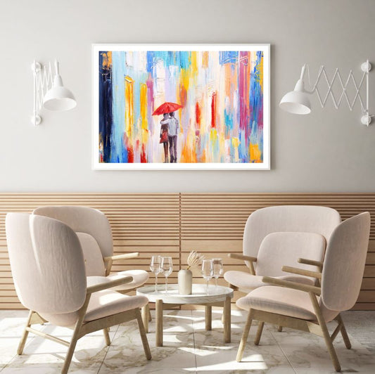 Couple Walking with Umbrella Art Home Decor Premium Quality Poster Print Choose Your Sizes