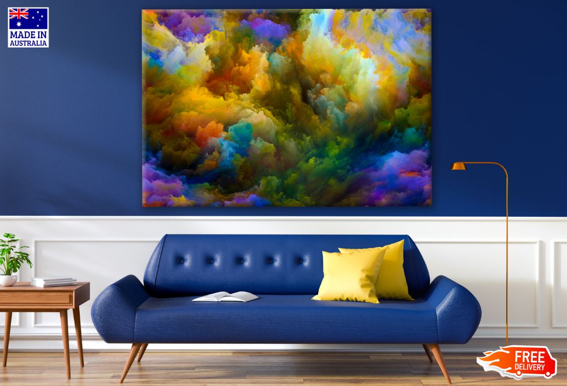 Colorful Abstract Smoke Design Print 100% Australian Made