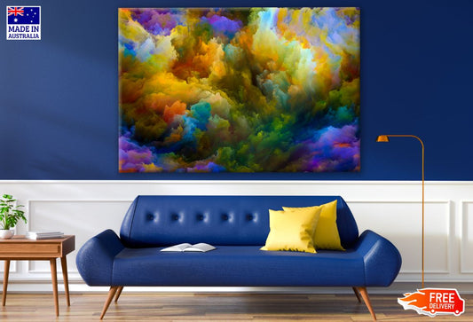Colorful Abstract Smoke Design Print 100% Australian Made