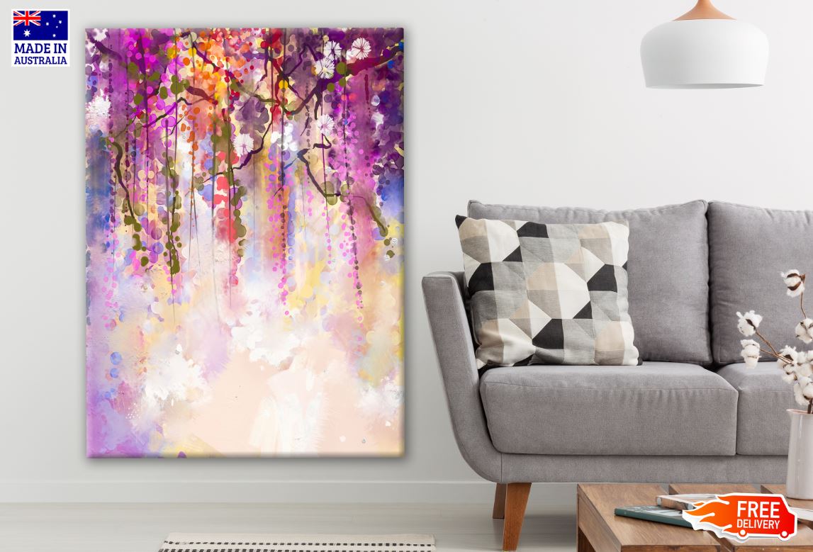 Colorful Watercolor Tree Painting Print 100% Australian Made