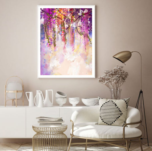 Colorful Flower Vines Watercolor Home Decor Premium Quality Poster Print Choose Your Sizes