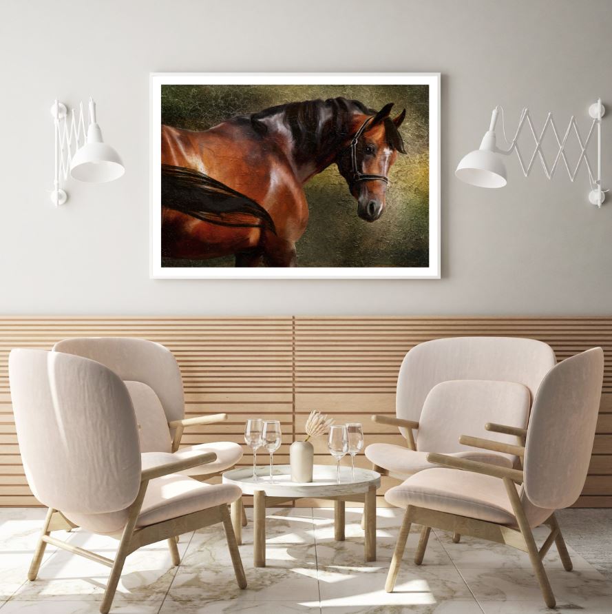 Horse Portrait Oil Painting Home Decor Premium Quality Poster Print Choose Your Sizes