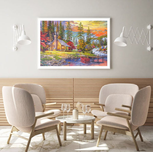 Colorful Village Scenery Painting Home Decor Premium Quality Poster Print Choose Your Sizes