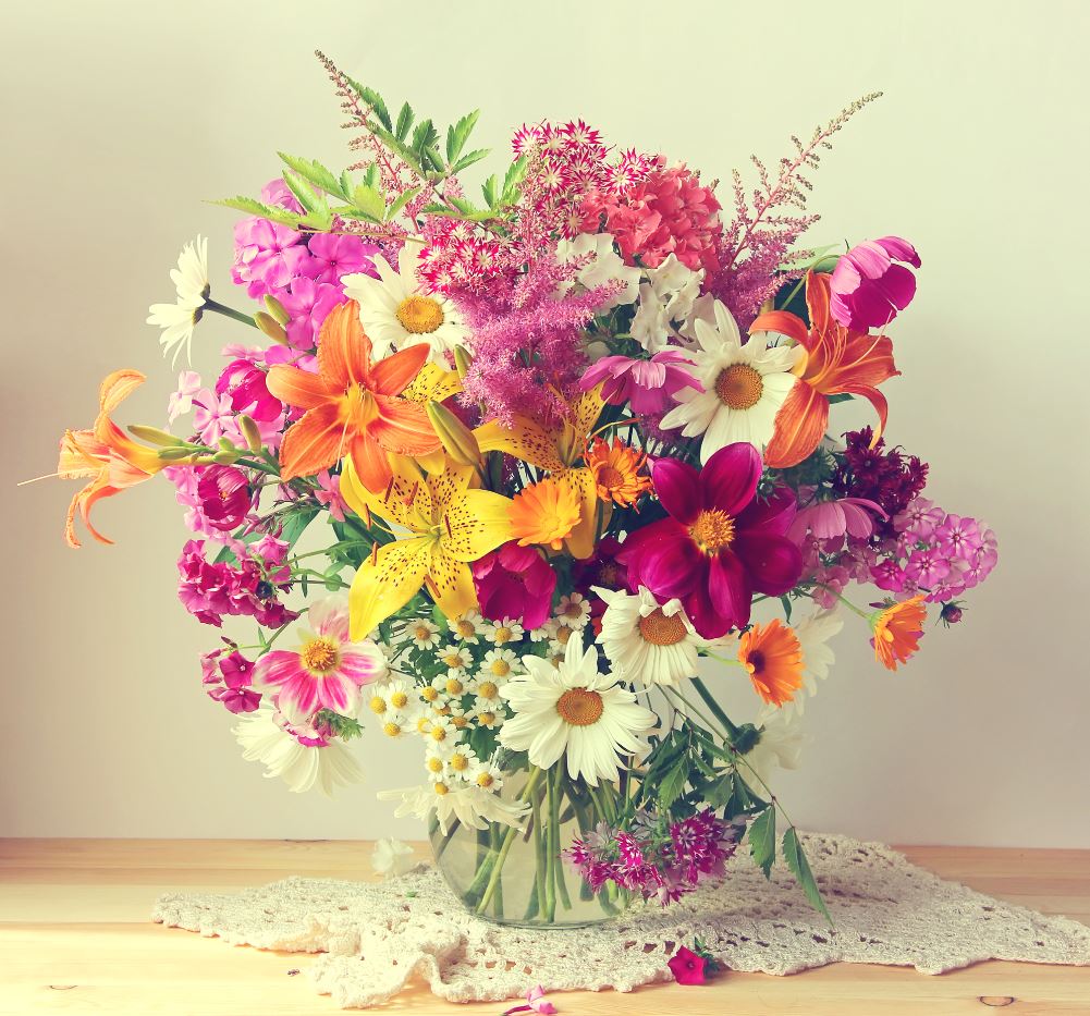 Square Canvas Flower Vase Photograph High Quality Print 100% Australian Made