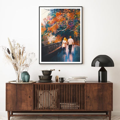 Couple Walking Oil Painting Home Decor Premium Quality Poster Print Choose Your Sizes