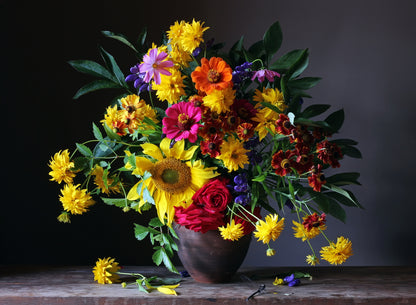 Colorful Flower Vase Photograph Print 100% Australian Made