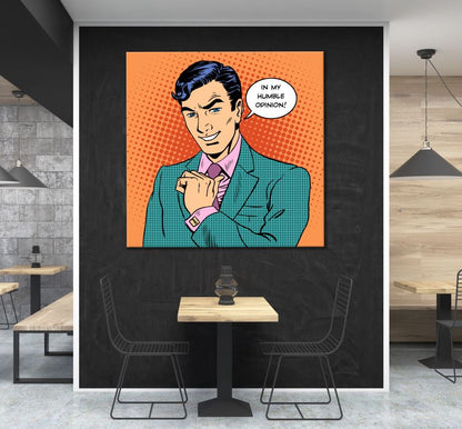 Square Canvas Businessman Pop Art Design High Quality Print 100% Australian Made