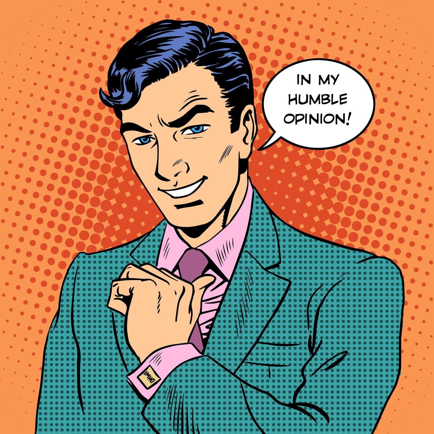 Square Canvas Businessman Pop Art Design High Quality Print 100% Australian Made