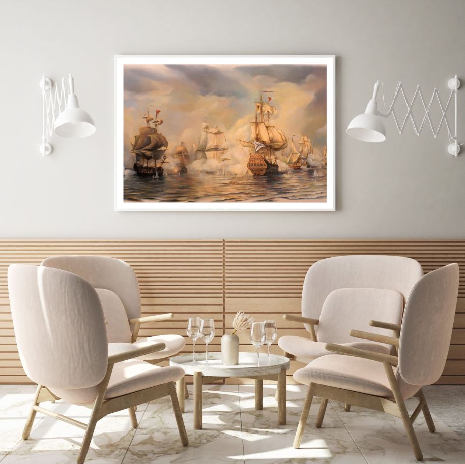 Ships Sailing on Sea Painting Home Decor Premium Quality Poster Print Choose Your Sizes