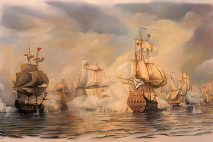 Ancient Ships Watercolor Painting Print 100% Australian Made