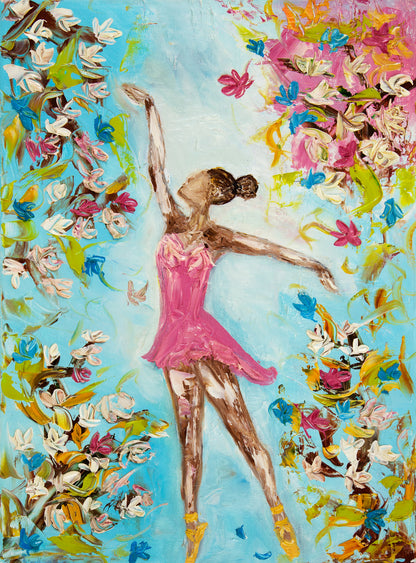 Girl with Flowers Oil Painting Home Decor Premium Quality Poster Print Choose Your Sizes