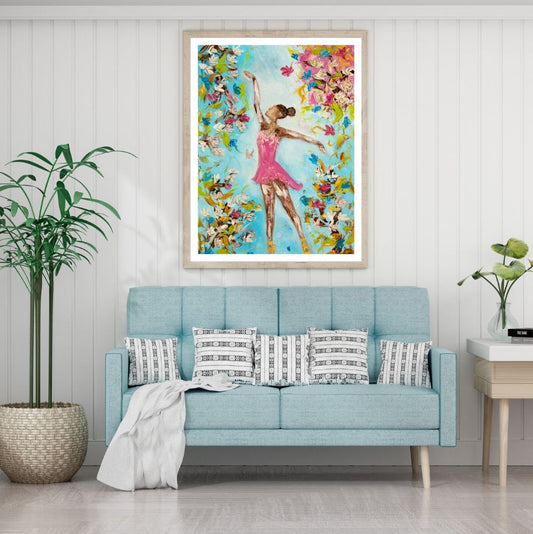 Girl with Flowers Oil Painting Home Decor Premium Quality Poster Print Choose Your Sizes