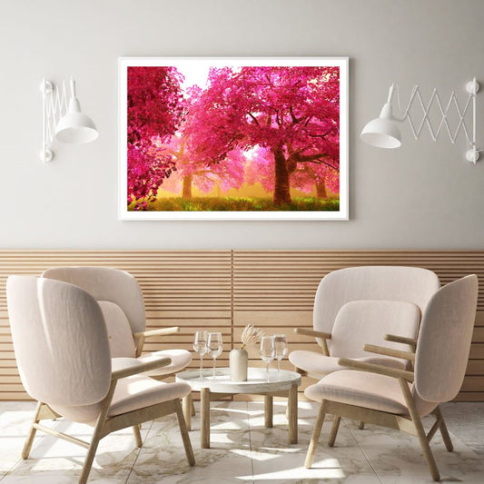 Pink Tree Forest Scenery View Home Decor Premium Quality Poster Print Choose Your Sizes