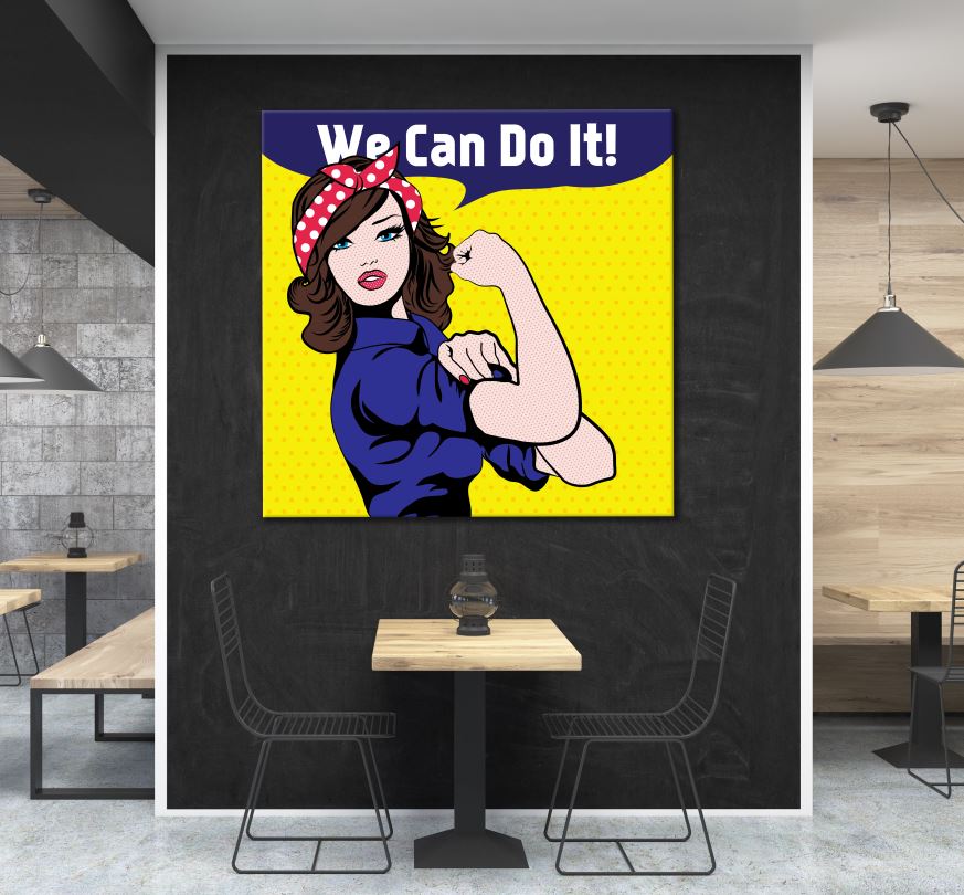 Square Canvas Girl Power Pop Art Design High Quality Print 100% Australian Made