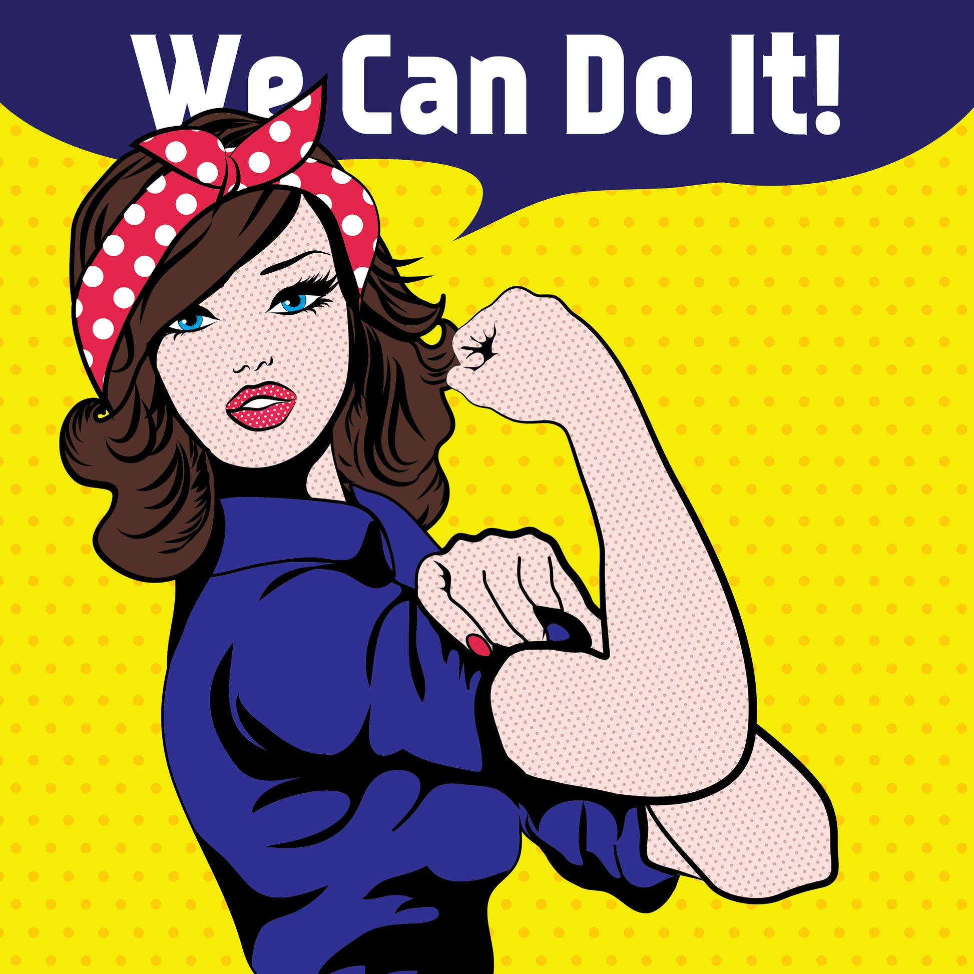 Square Canvas Girl Power Pop Art Design High Quality Print 100% Australian Made