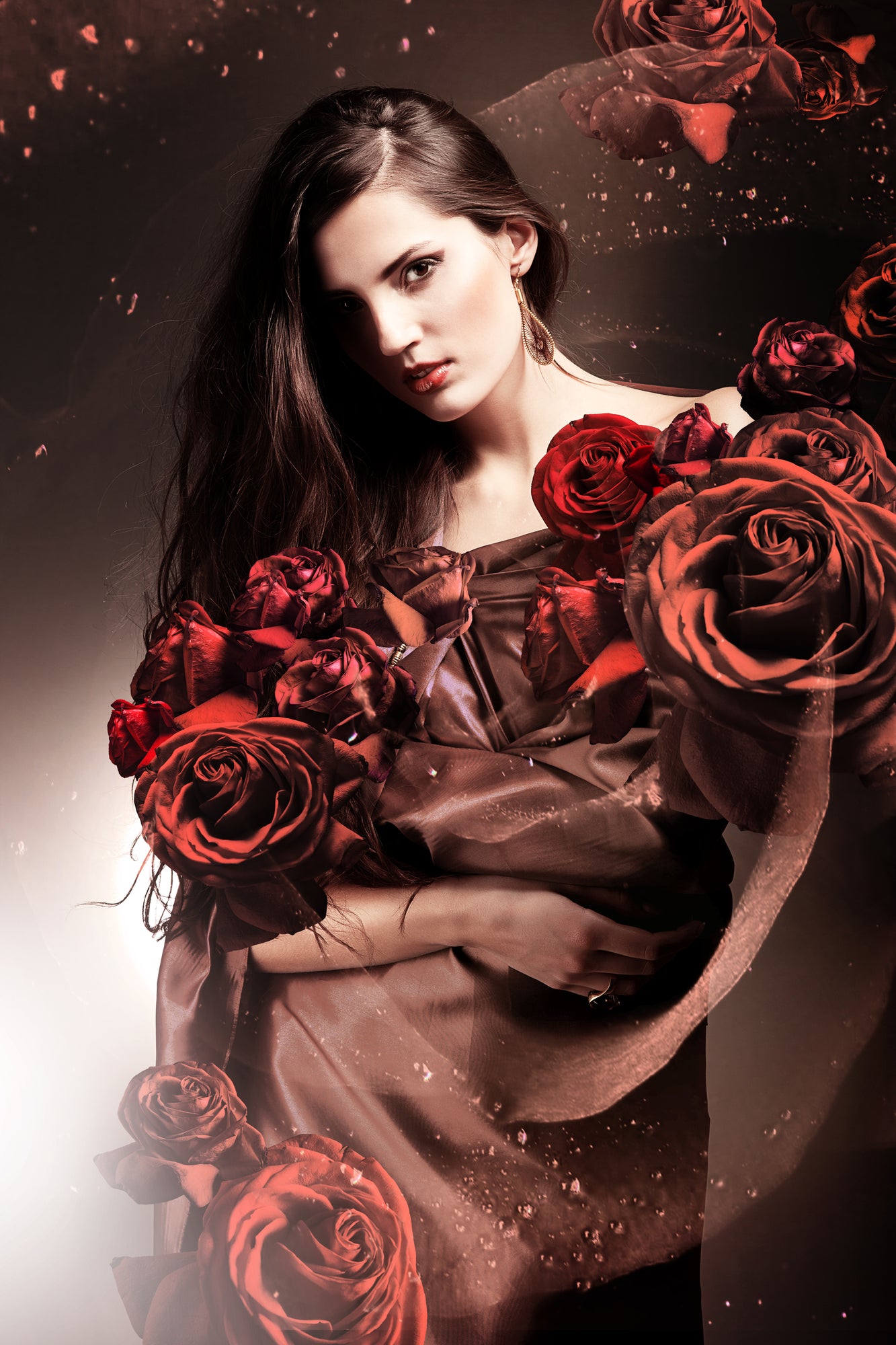 Girl Flower & Abstract Design Home Decor Premium Quality Poster Print Choose Your Sizes