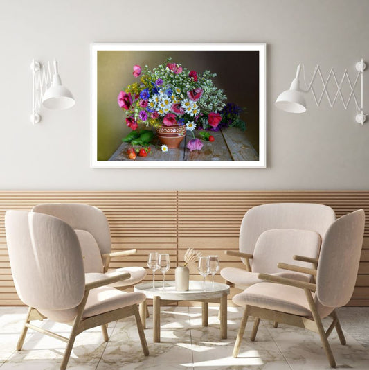 Colorful Flower Vase Photograph Home Decor Premium Quality Poster Print Choose Your Sizes