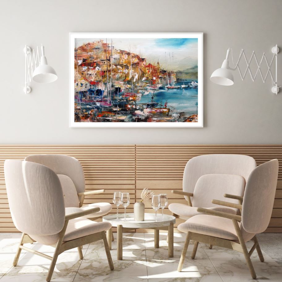 City Harbour Oil Painting Home Decor Premium Quality Poster Print Choose Your Sizes