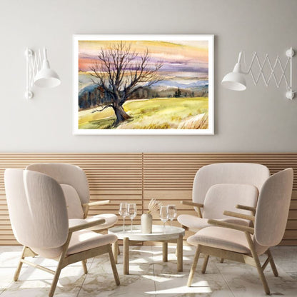 Dead Tree on Meadow Painting Home Decor Premium Quality Poster Print Choose Your Sizes