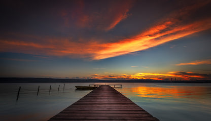 Wooden Pier Over Lake Photograph Home Decor Premium Quality Poster Print Choose Your Sizes