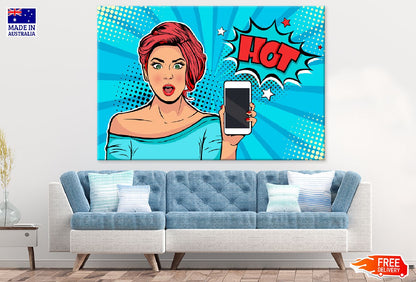 Hot Young Girl with Mobile Phone Print 100% Australian Made