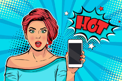 Hot Young Girl with Mobile Phone Print 100% Australian Made