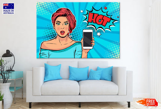 Hot Young Girl with Mobile Phone Print 100% Australian Made