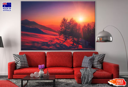 Sunset Over Forest Photograph Print 100% Australian Made