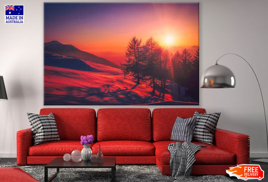 Sunset Over Forest Photograph Print 100% Australian Made