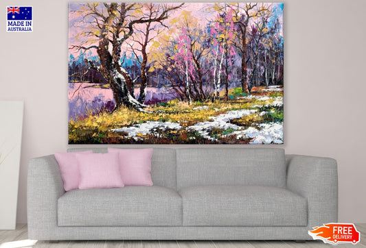 Forest Colorful Oil Painting Print 100% Australian Made