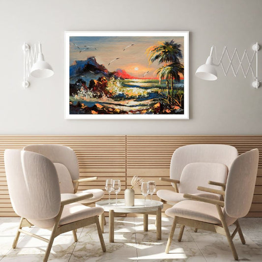 Sea Sunset Colorful Oil Painting Home Decor Premium Quality Poster Print Choose Your Sizes