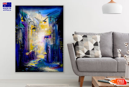 City Street Oil Painting Print 100% Australian Made