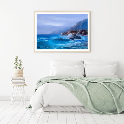Rough Sea Scenery Oil Painting Home Decor Premium Quality Poster Print Choose Your Sizes