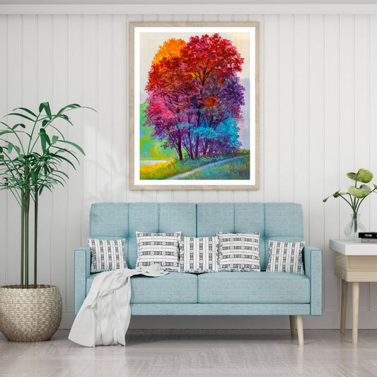 Colorful Forest Oil Painting Home Decor Premium Quality Poster Print Choose Your Sizes