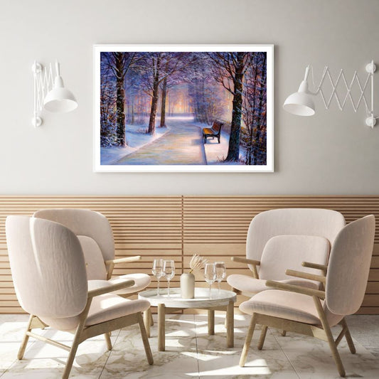 City Street Winter Oil Painting Home Decor Premium Quality Poster Print Choose Your Sizes