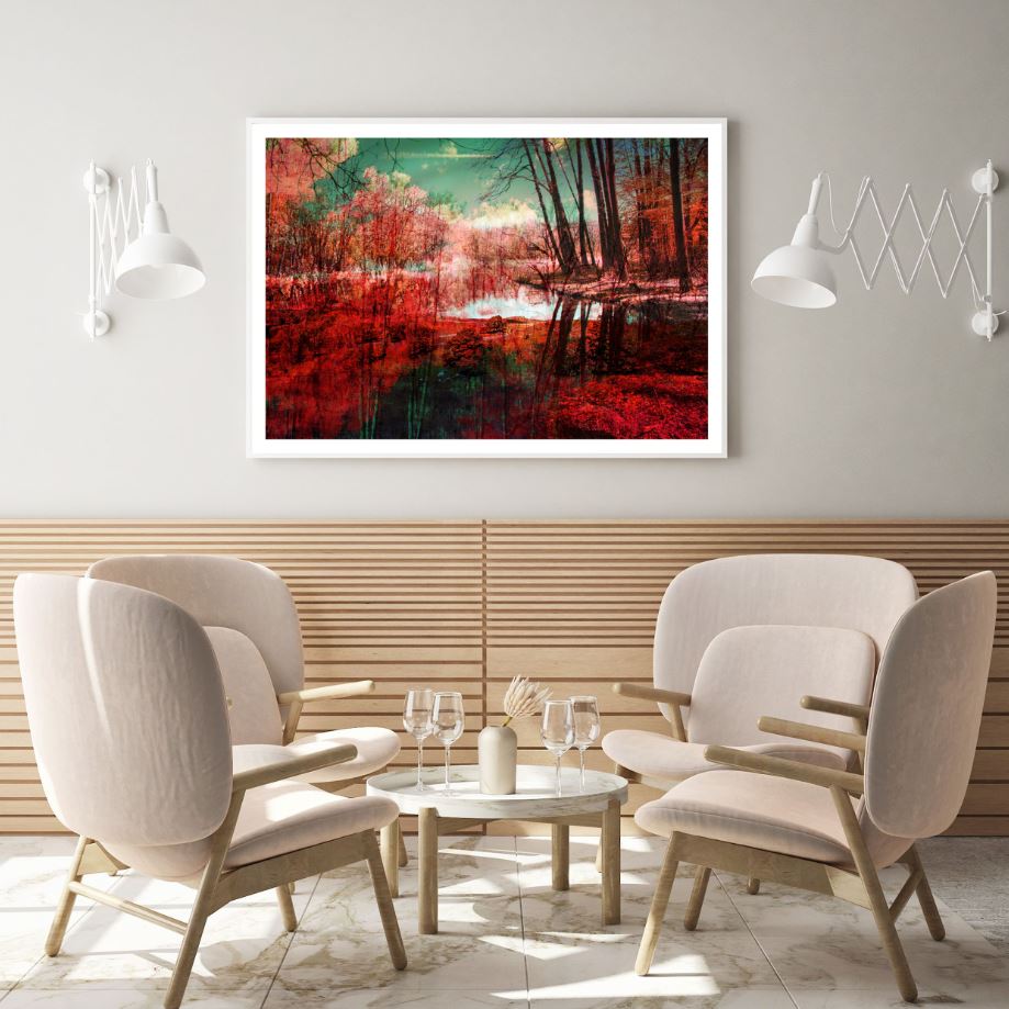 Forest Near Lake Photograph Home Decor Premium Quality Poster Print Choose Your Sizes