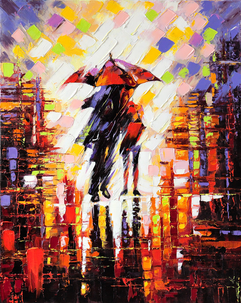 Couple Walking Oil Painting Home Decor Premium Quality Poster Print Choose Your Sizes
