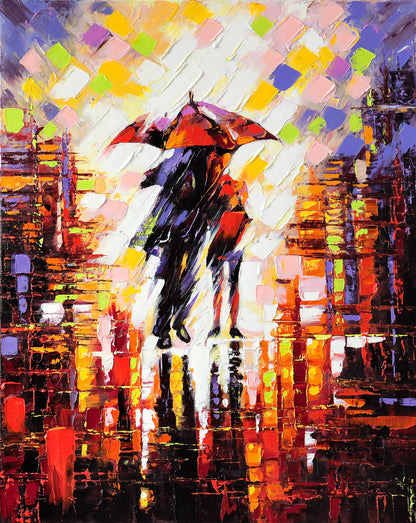 Couple Walking Oil Painting Print 100% Australian Made