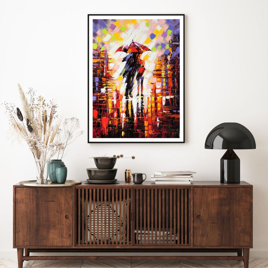 Couple Walking Oil Painting Home Decor Premium Quality Poster Print Choose Your Sizes